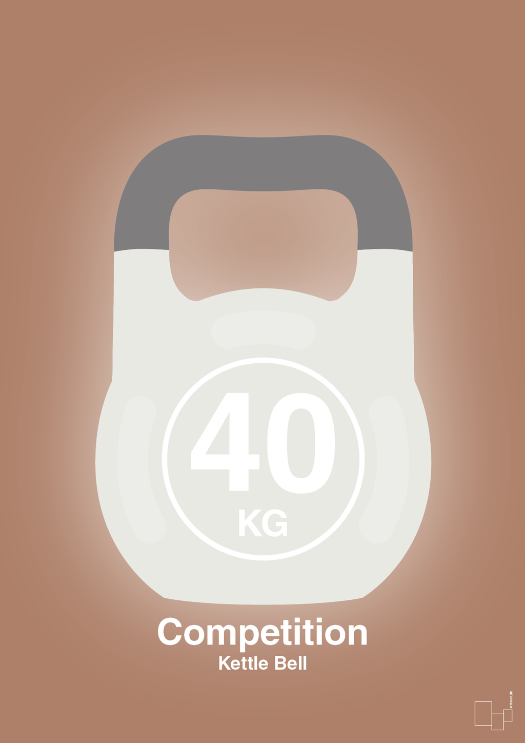 plakat: kettle bell 40 kg - competition color - cider spice-Fitness-A1two3