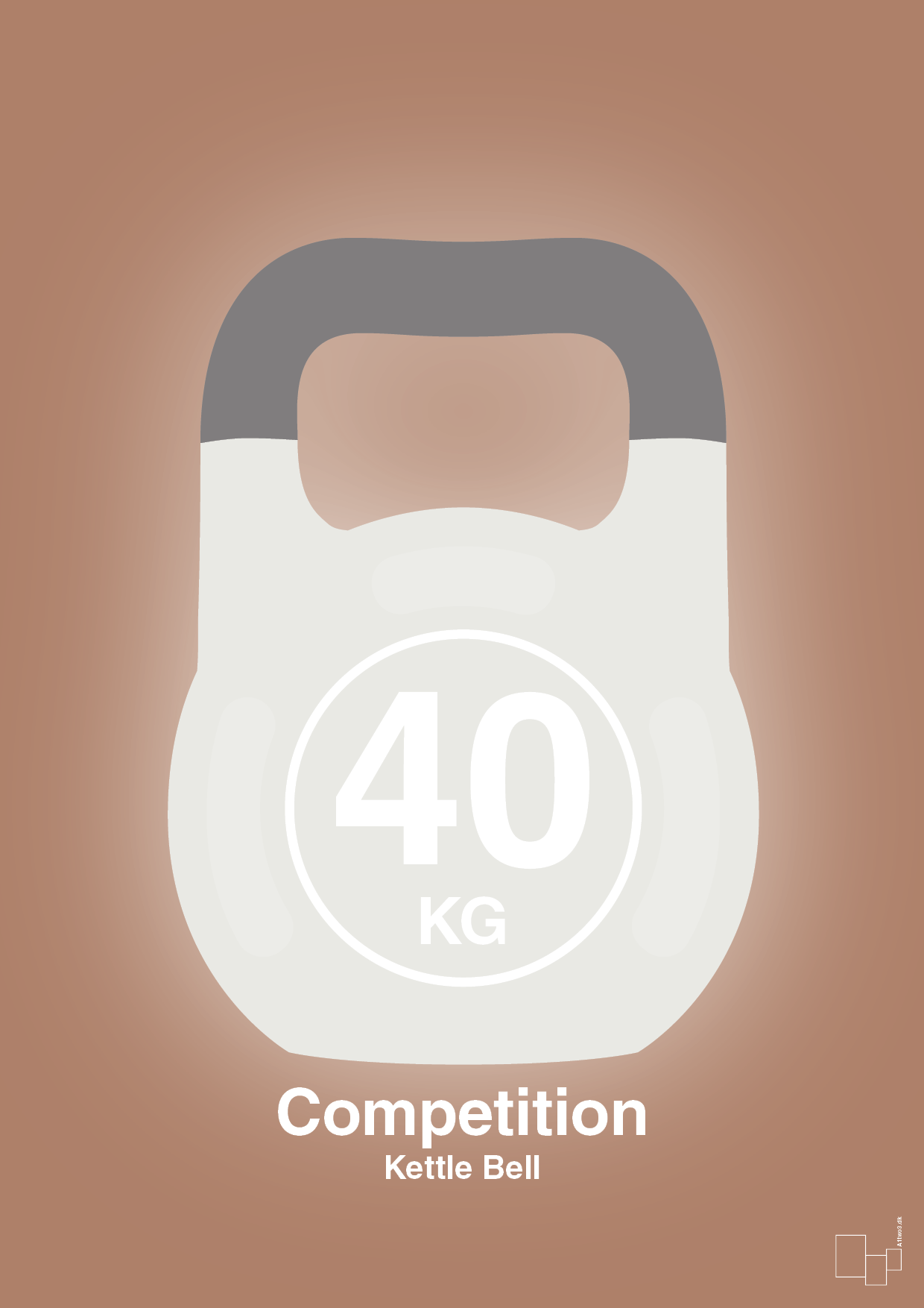 plakat: kettle bell 40 kg - competition color - cider spice-Fitness-A1two3