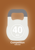 plakat: kettle bell 40 kg - competition color - cognac-Fitness-A1two3