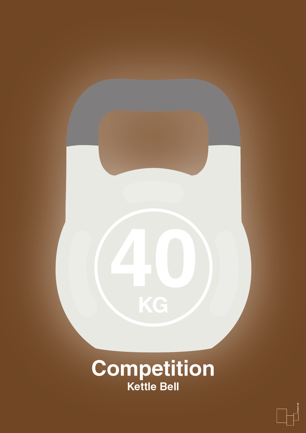 plakat: kettle bell 40 kg - competition color - dark brown-Fitness-A1two3