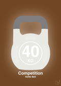 plakat: kettle bell 40 kg - competition color - dark brown-Fitness-A1two3