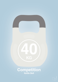 plakat: kettle bell 40 kg - competition color - heavenly blue-Fitness-A1two3