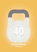 plakat: kettle bell 40 kg - competition color - honeycomb-Fitness-A1two3