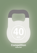 plakat: kettle bell 40 kg - competition color - jade-Fitness-A1two3