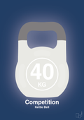 plakat: kettle bell 40 kg - competition color - lapis blue-Fitness-A1two3