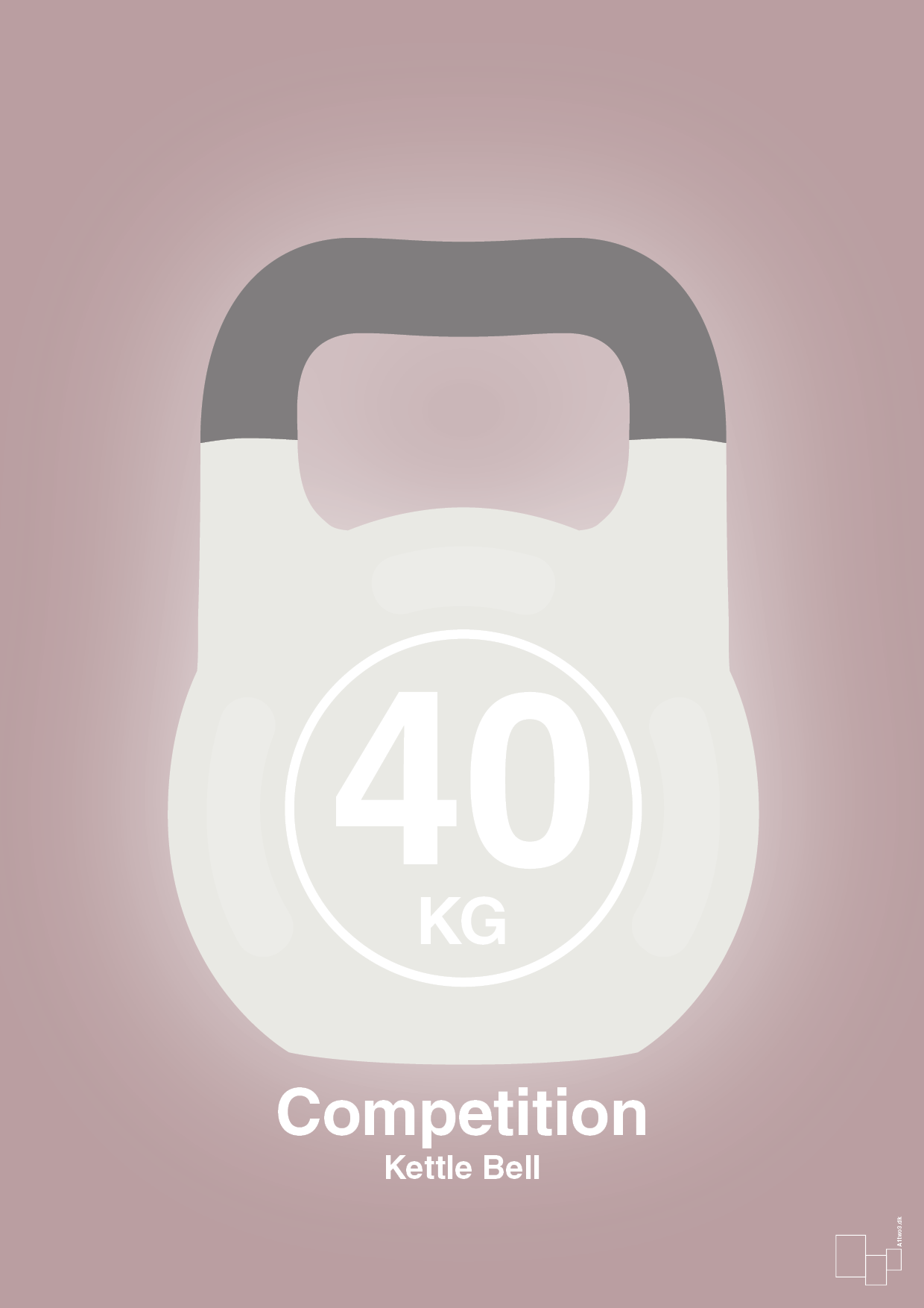 plakat: kettle bell 40 kg - competition color - light rose-Fitness-A1two3