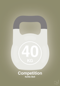 plakat: kettle bell 40 kg - competition color - misty forrest-Fitness-A1two3