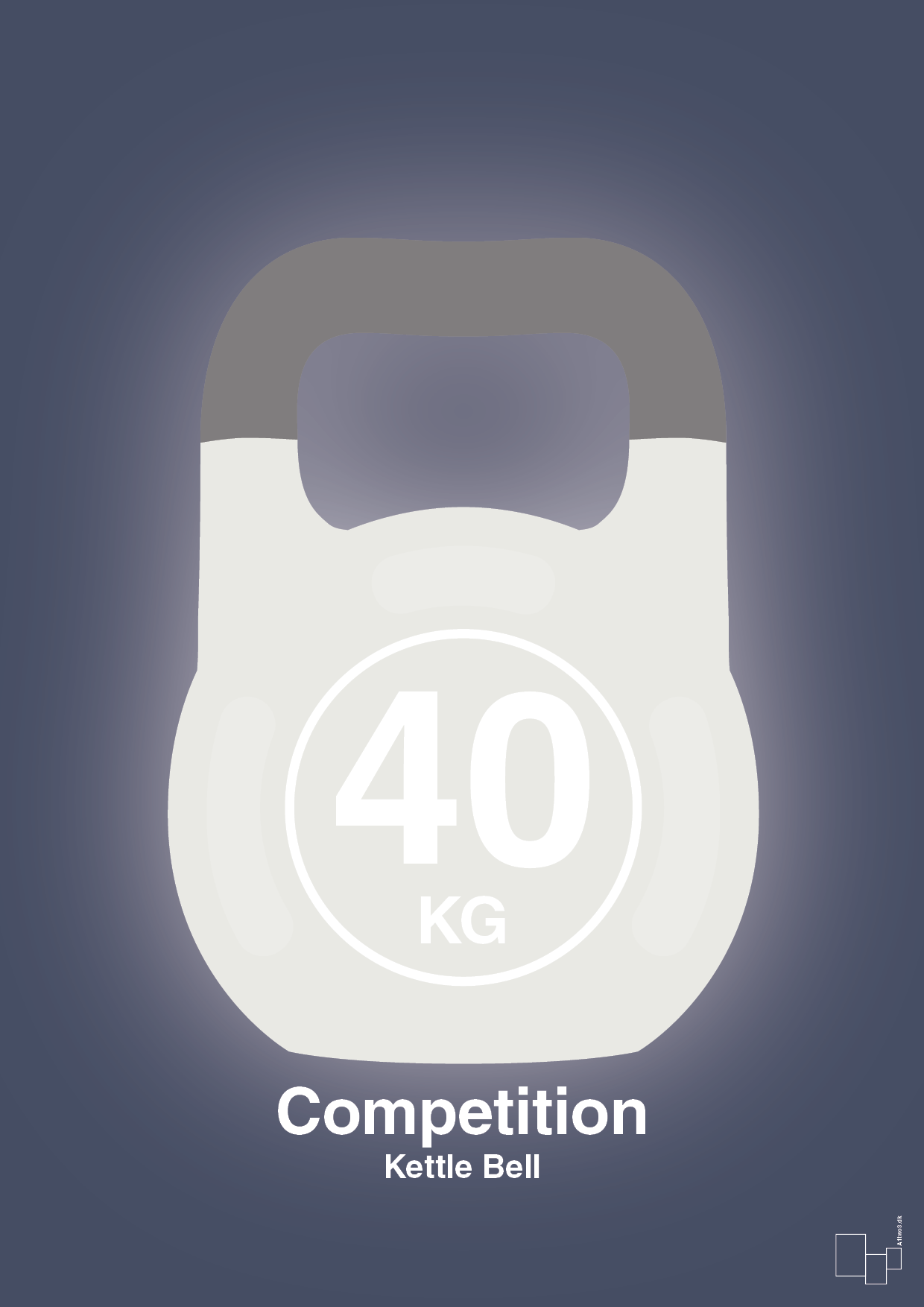 Kettle bell 40 kg - competition color - petrol-Fitness-A1two3