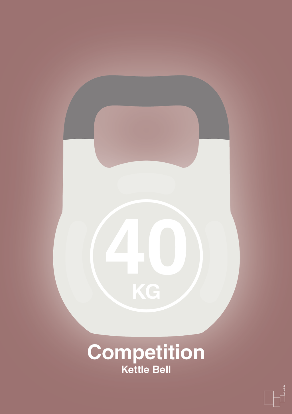 plakat: kettle bell 40 kg - competition color - plum-Fitness-A1two3