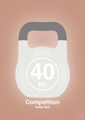 plakat: kettle bell 40 kg - competition color - powder-Fitness-A1two3