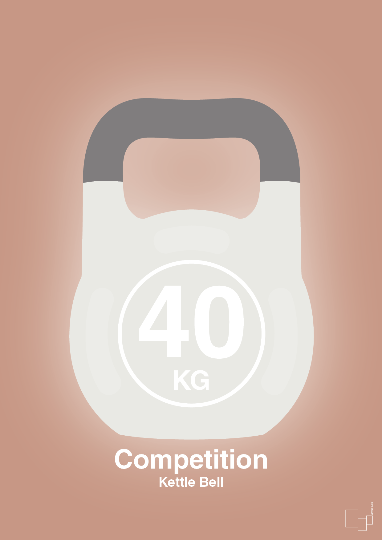 plakat: kettle bell 40 kg - competition color - powder-Fitness-A1two3
