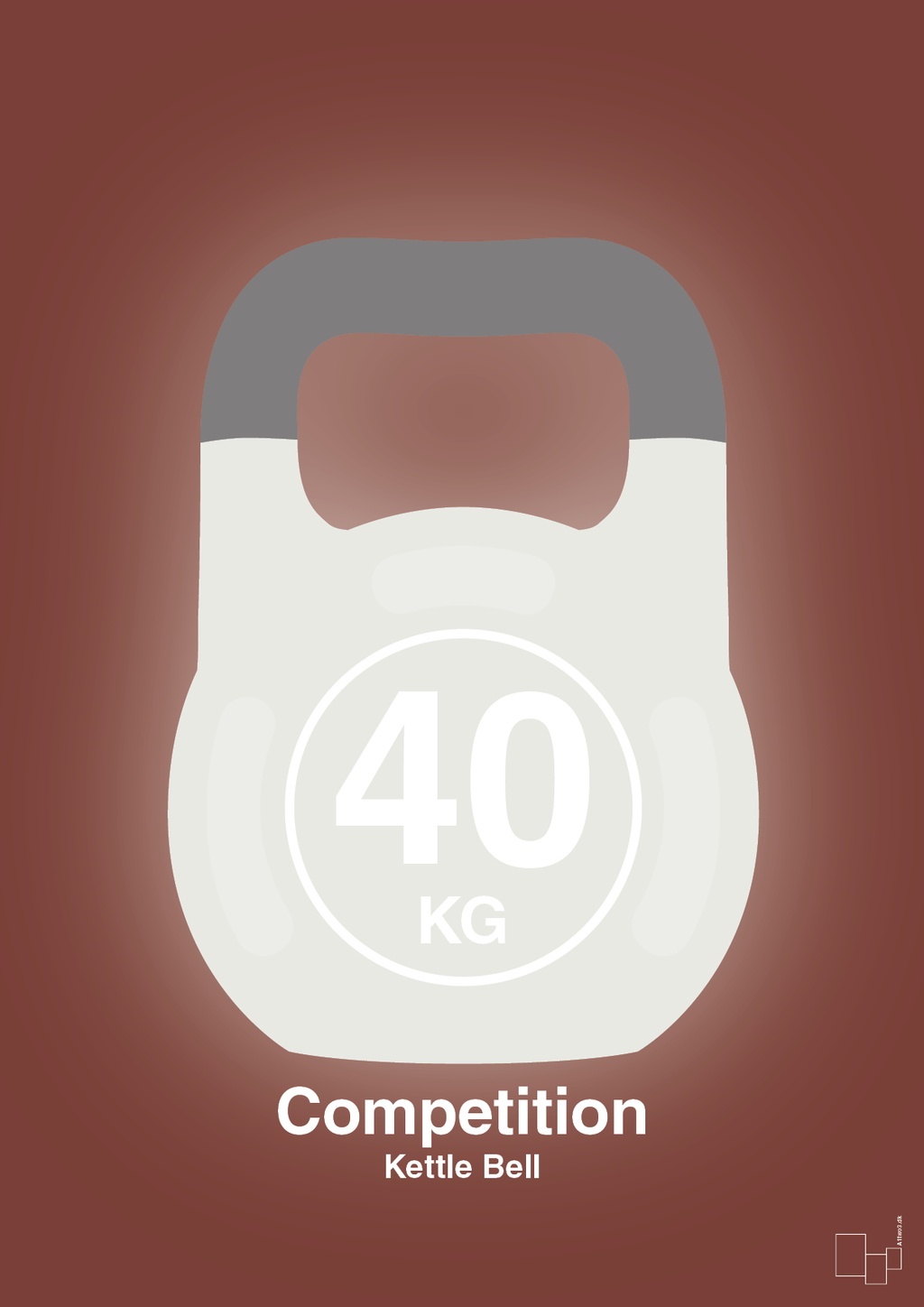 plakat: kettle bell 40 kg - competition color - red pepper-Fitness-A1two3