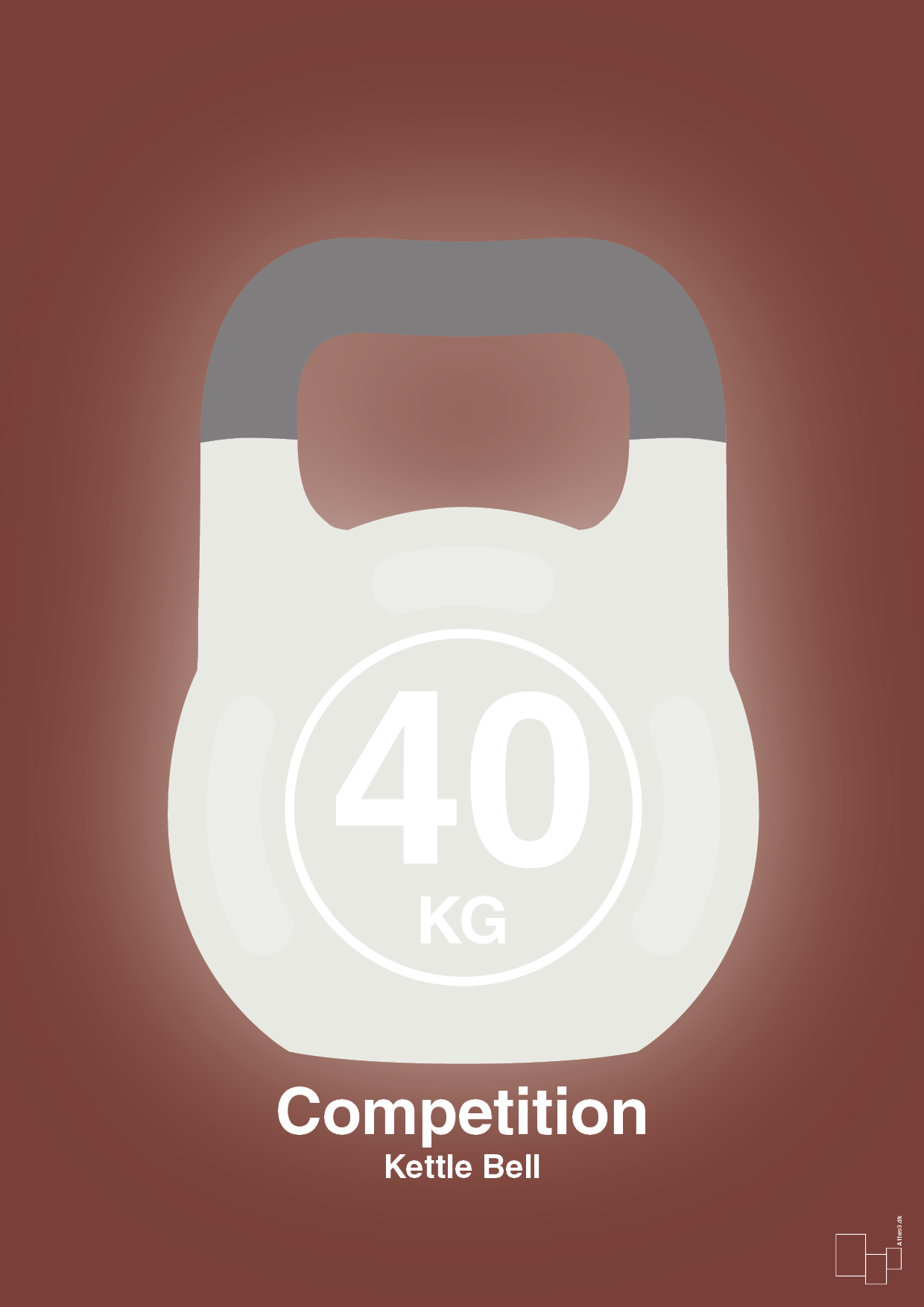 plakat: kettle bell 40 kg - competition color - red pepper-Fitness-A1two3