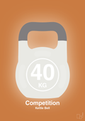 plakat: kettle bell 40 kg - competition color - rumba orange-Fitness-A1two3