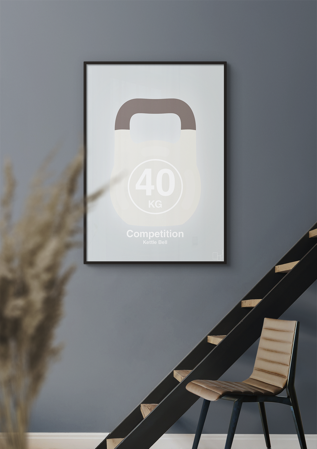 plakat: kettle bell 40 kg - competition color - rumba orange-Fitness-A1two3