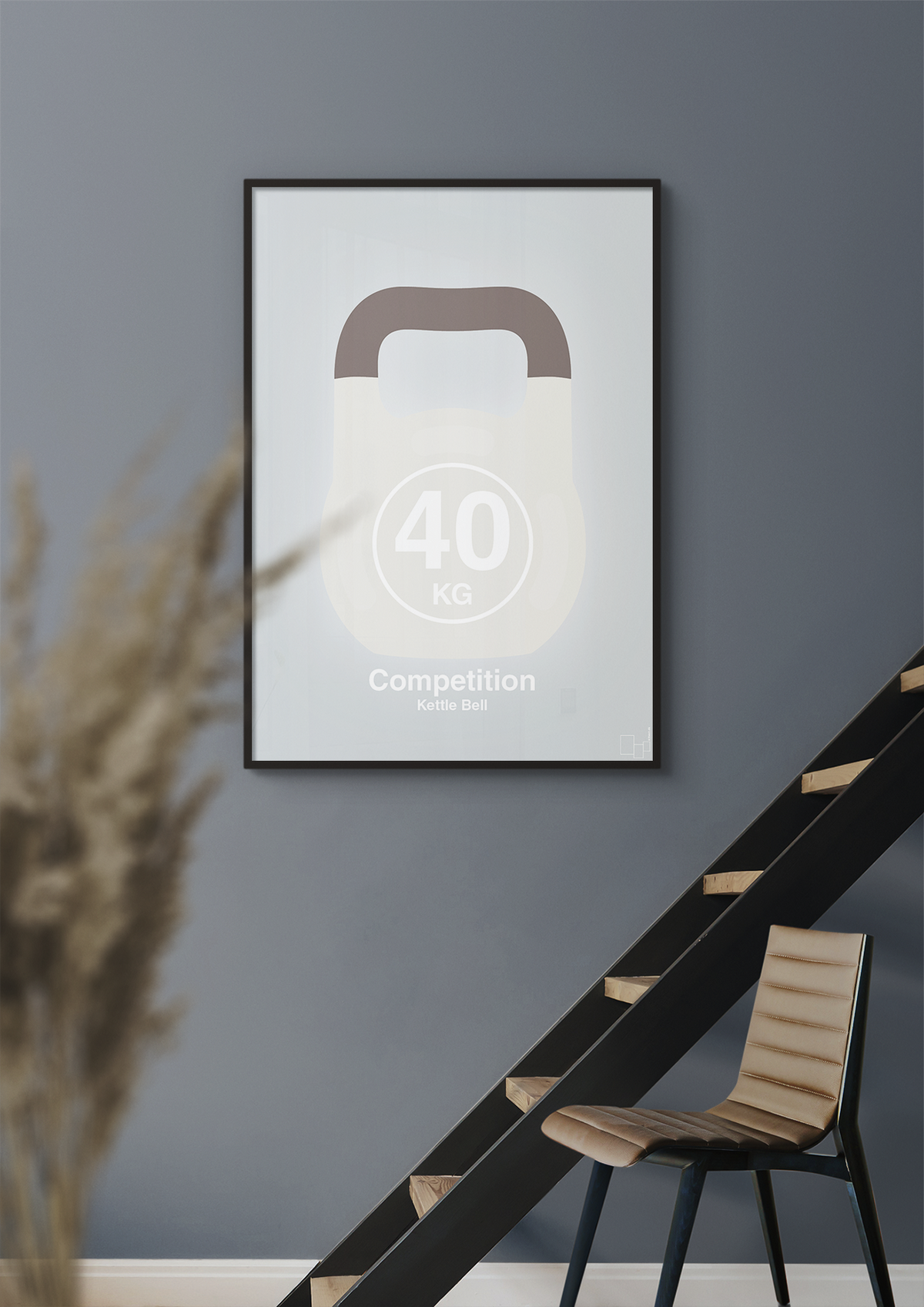 plakat: kettle bell 40 kg - competition color - broken beige-Fitness-A1two3
