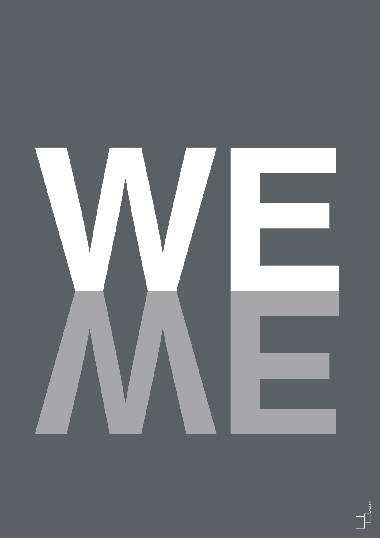 plakat: we me - graphic charcoal-Retro-A1two3