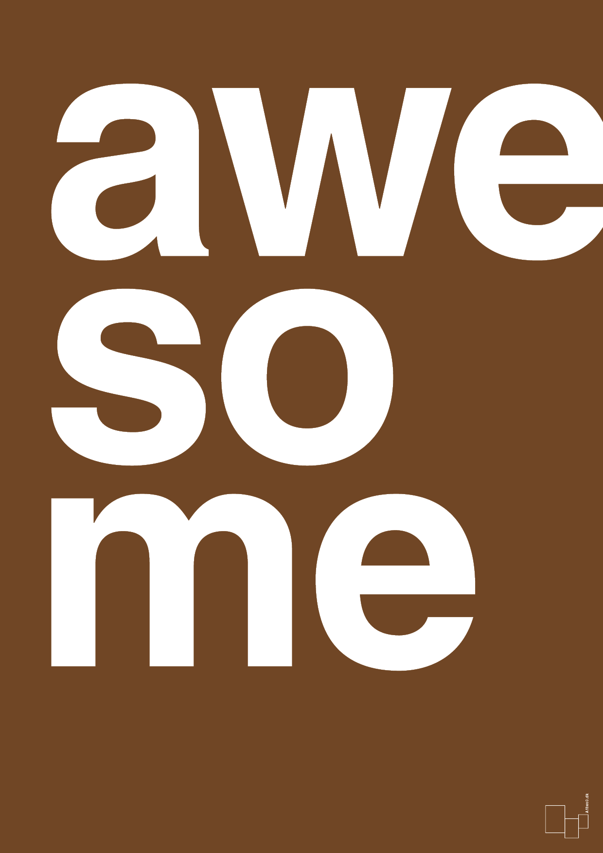 plakat: awesome - dark brown-Retro-A1two3