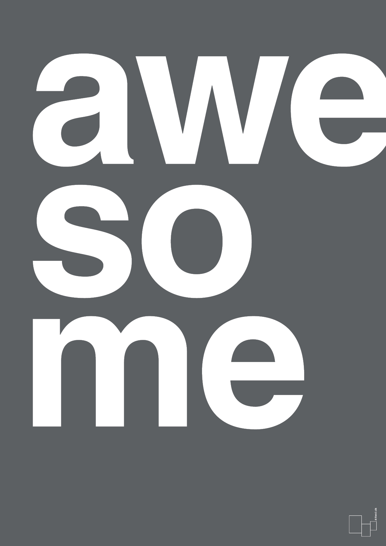 plakat: awesome - graphic charcoal-Retro-A1two3