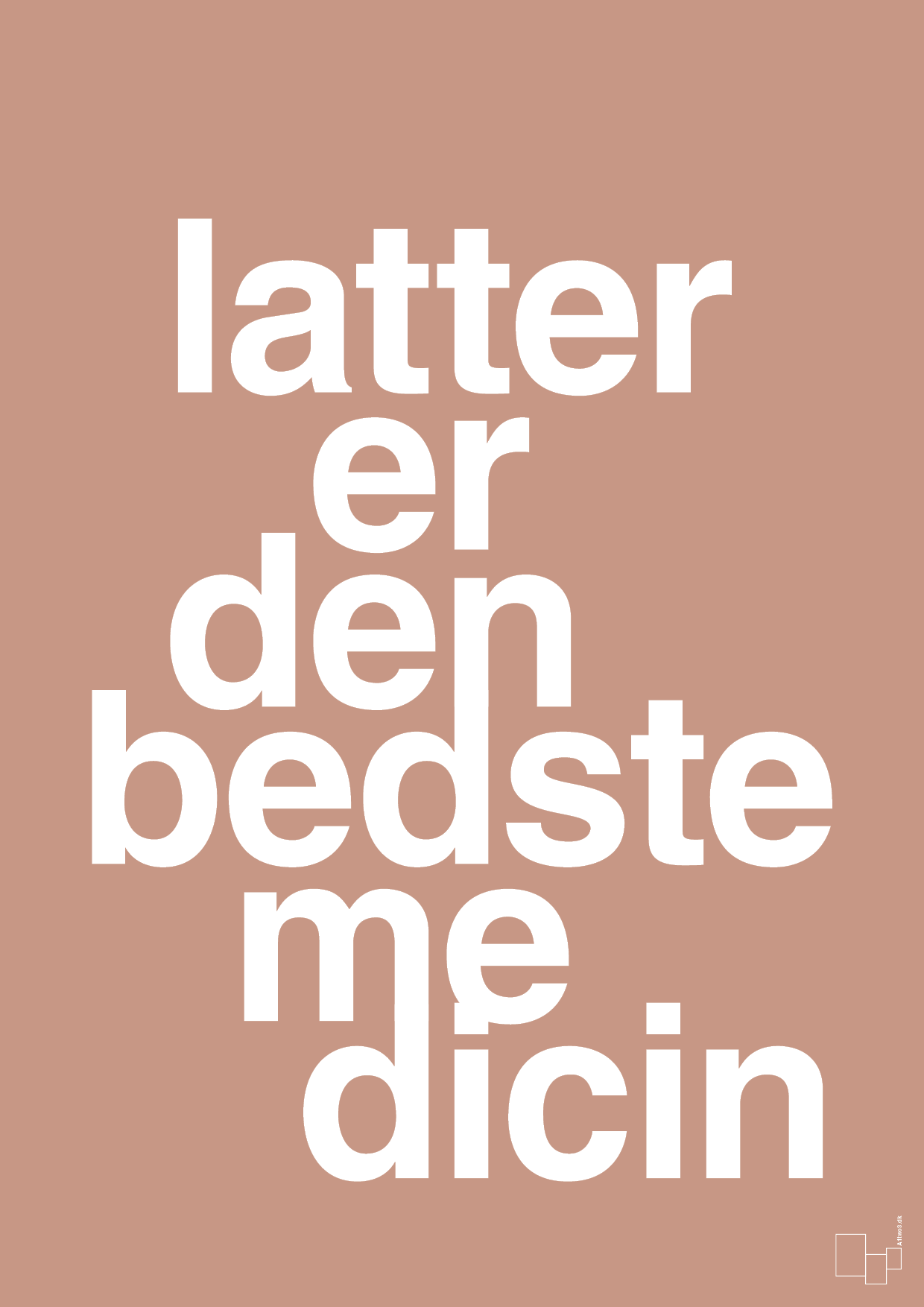 plakat: latter er den bedste medicin - powder-Sundhed-A1two3