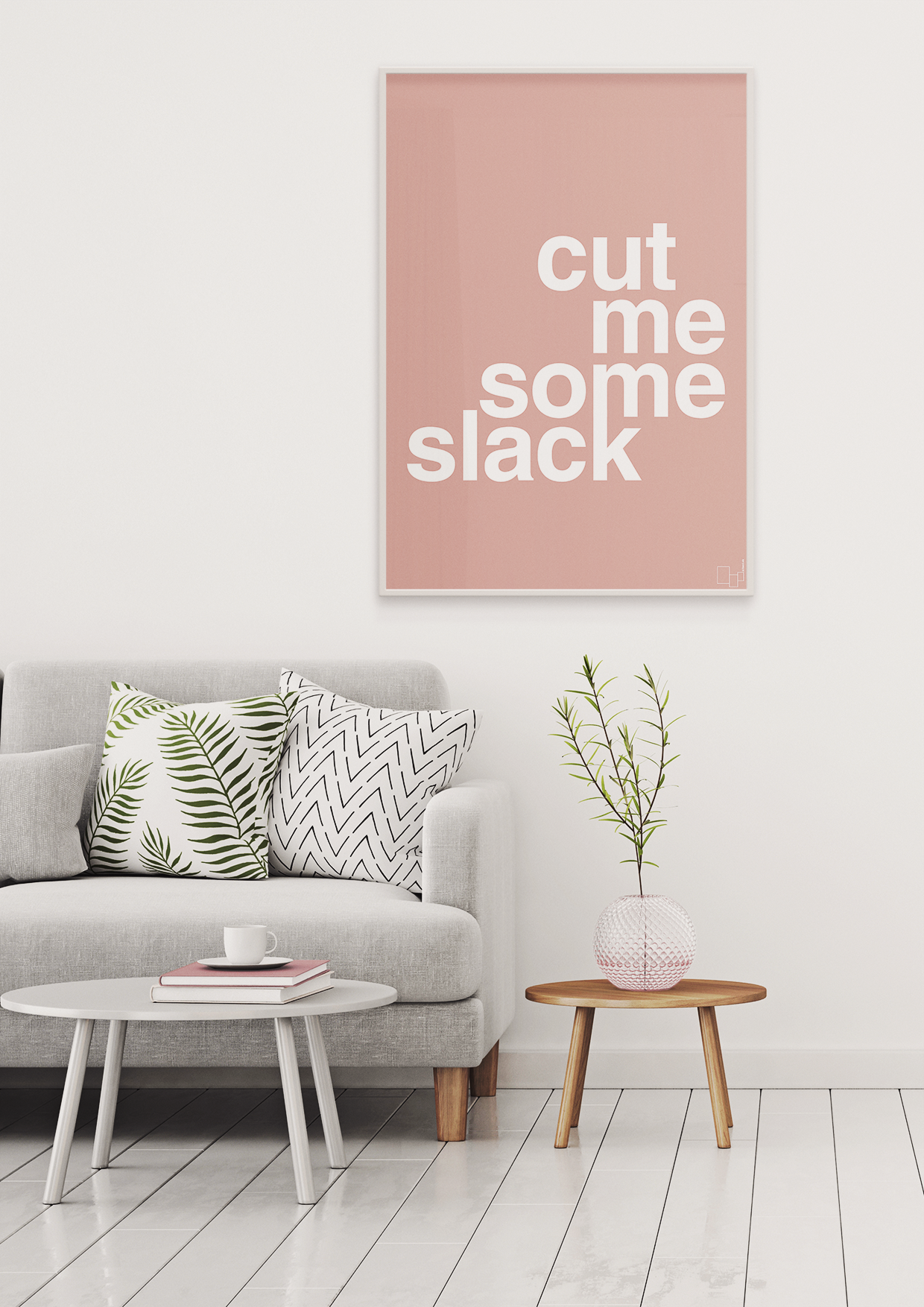 plakat: cut me some slack - graphic charcoal-Livet-A1two3