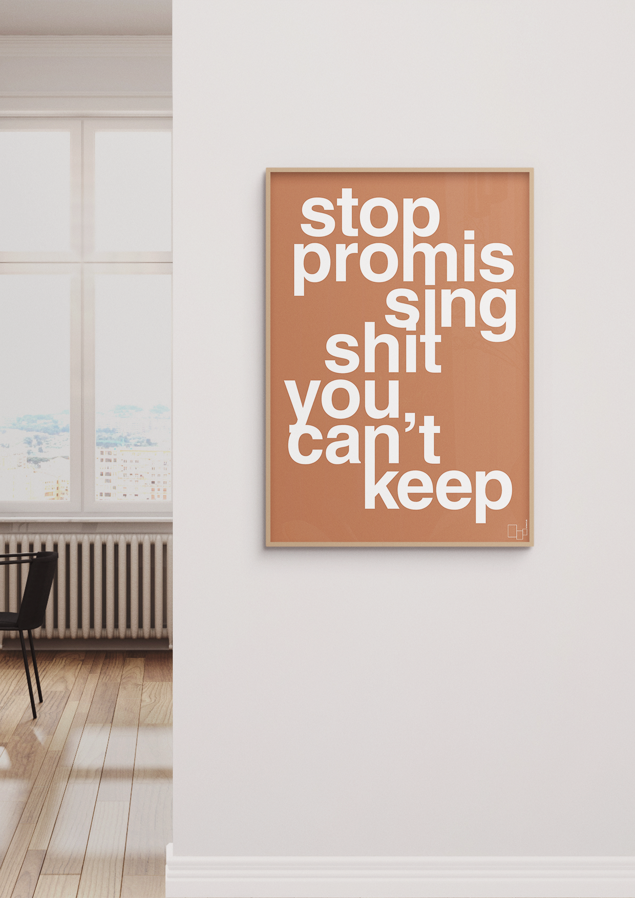 plakat: stop promissing shit you cant keep - graphic charcoal-Livet-A1two3