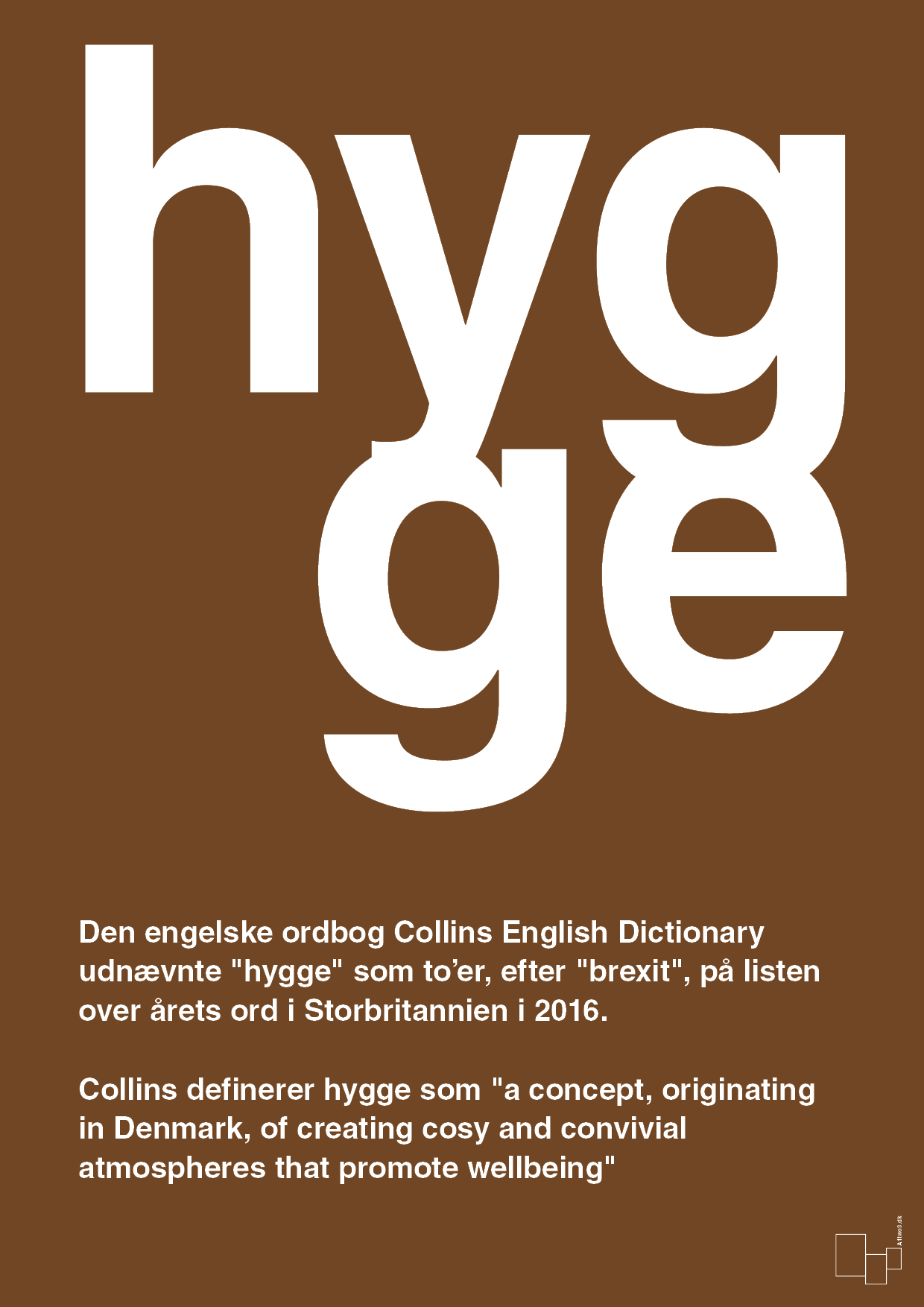 plakat: hygge - dark brown-Retro-A1two3