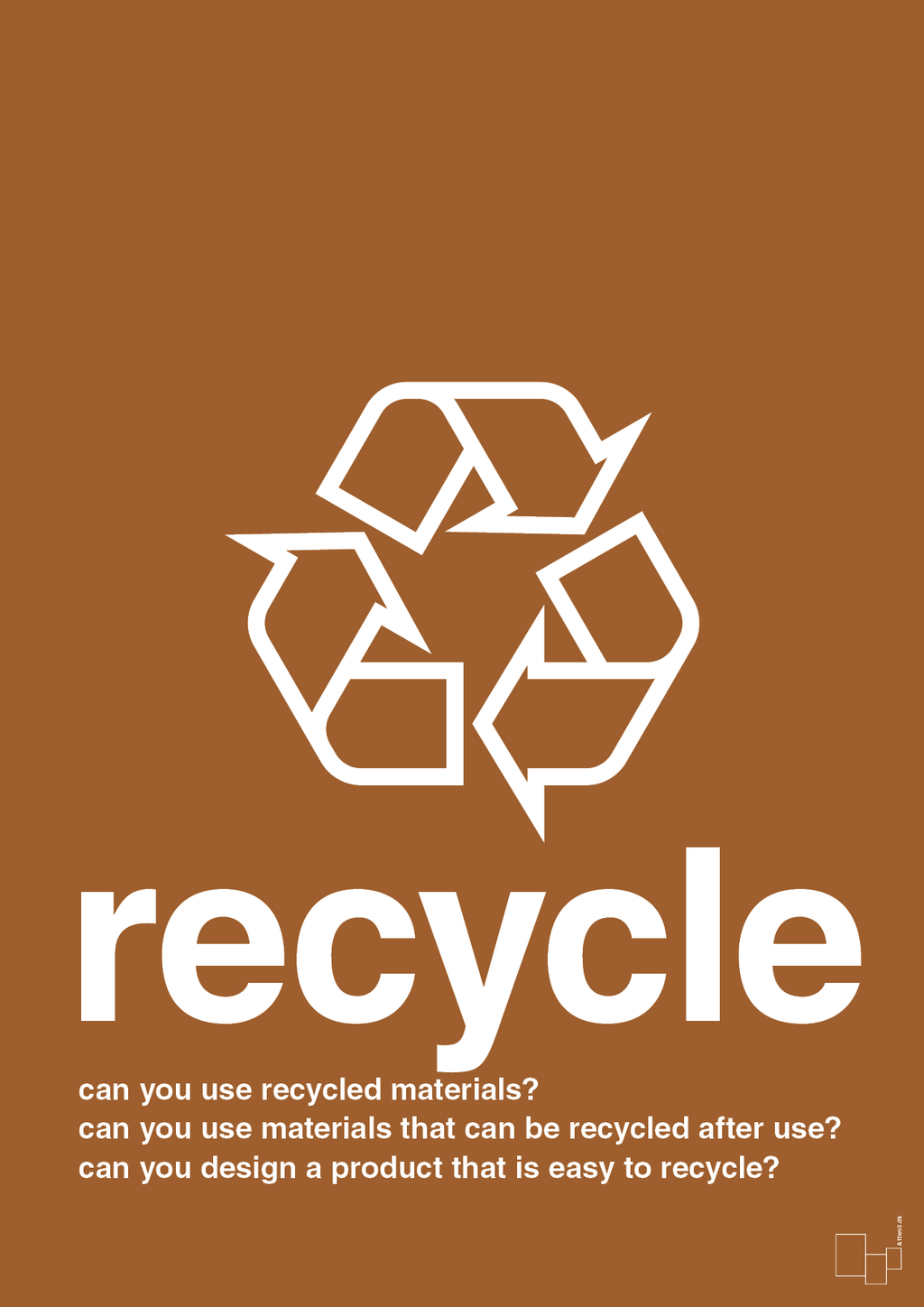 plakat: recycle - cognac-Miljø-A1two3