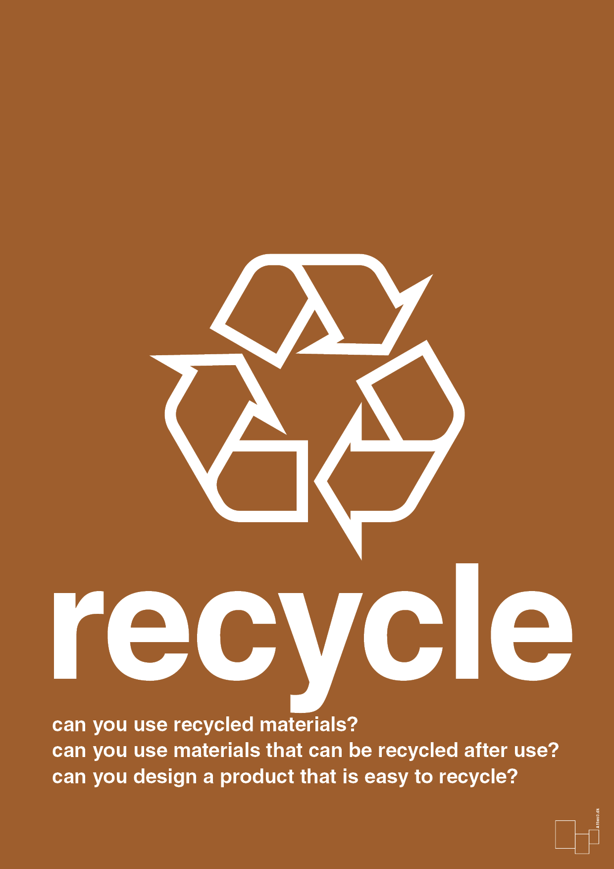 plakat: recycle - cognac-Miljø-A1two3