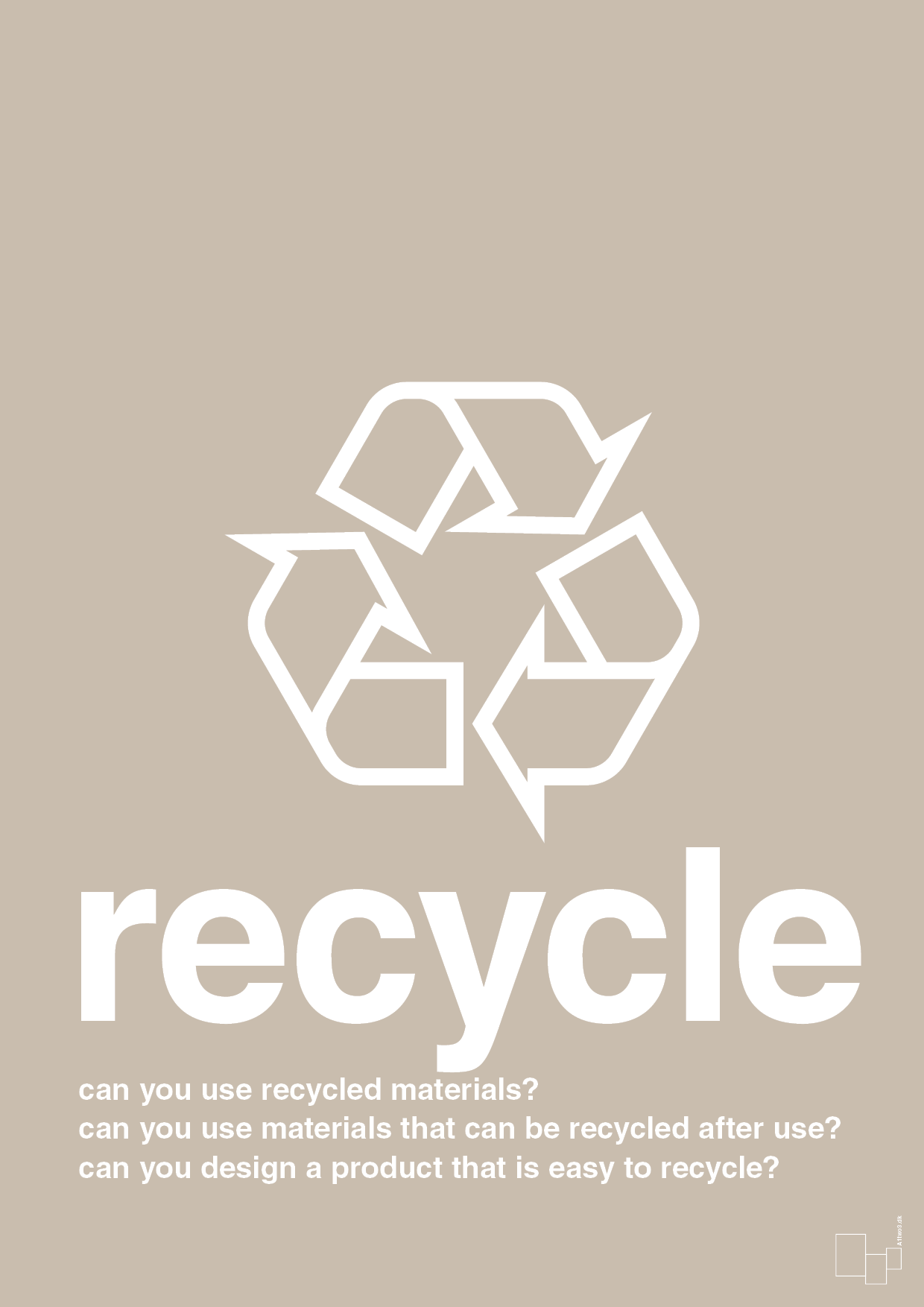 plakat: recycle - creamy mushroom-Miljø-A1two3