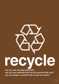plakat: recycle - dark brown-Miljø-A1two3