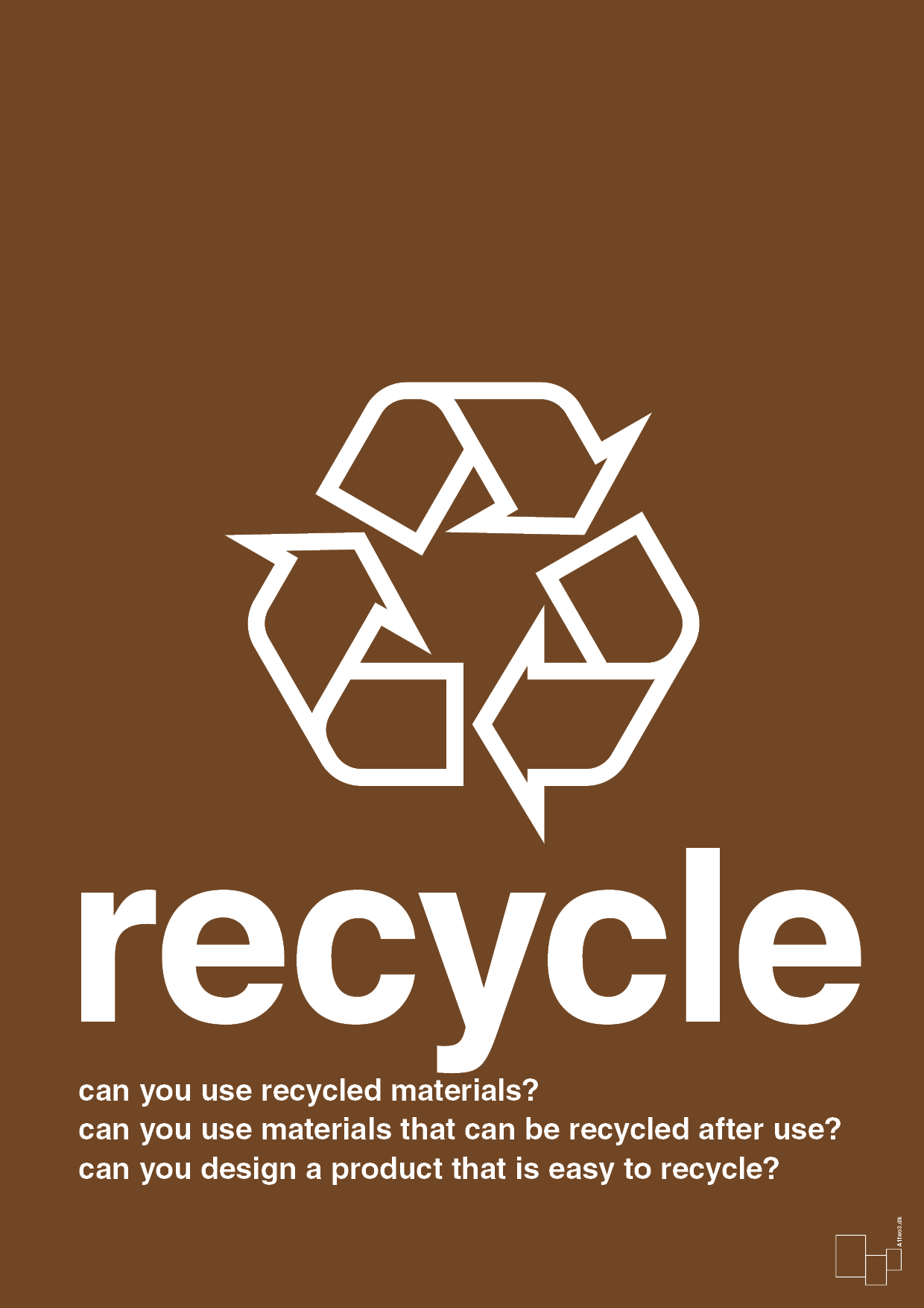 plakat: recycle - dark brown-Miljø-A1two3