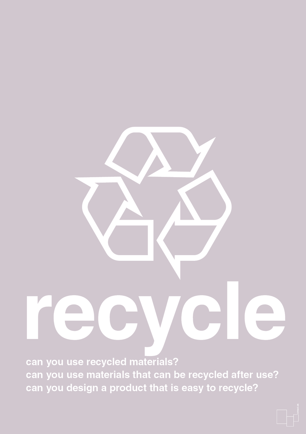 plakat: recycle - dusty lilac-Miljø-A1two3