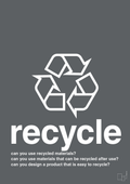 plakat: recycle - graphic charcoal-Miljø-A1two3