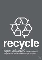 plakat: recycle - graphic charcoal-Miljø-A1two3