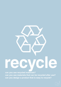 plakat: recycle - heavenly blue-Miljø-A1two3