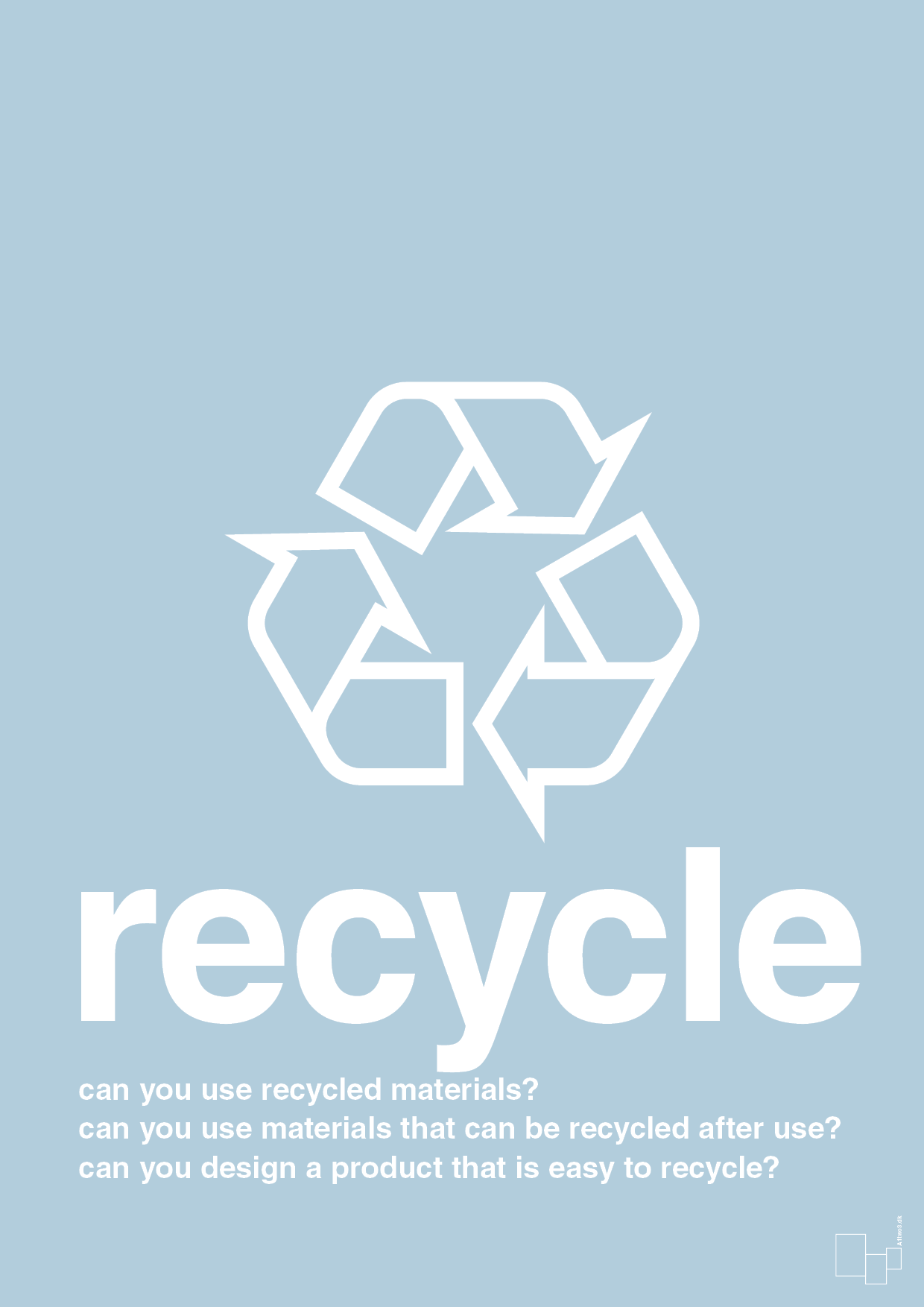 plakat: recycle - heavenly blue-Miljø-A1two3