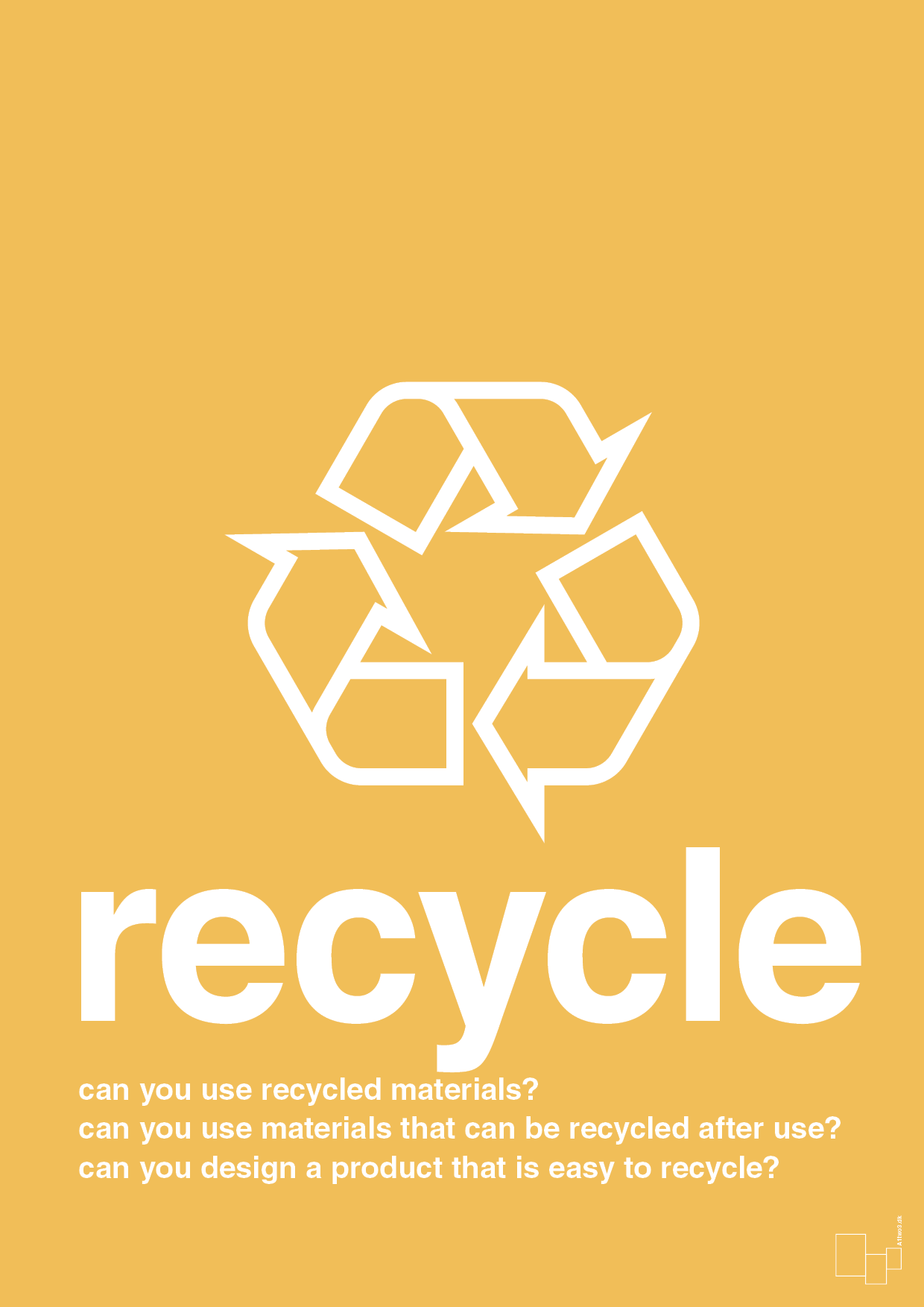 plakat: recycle - honeycomb-Miljø-A1two3