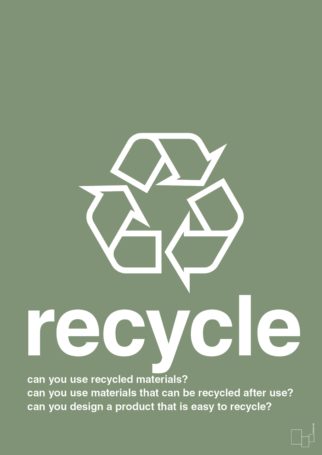 plakat: recycle - jade-Miljø-A1two3