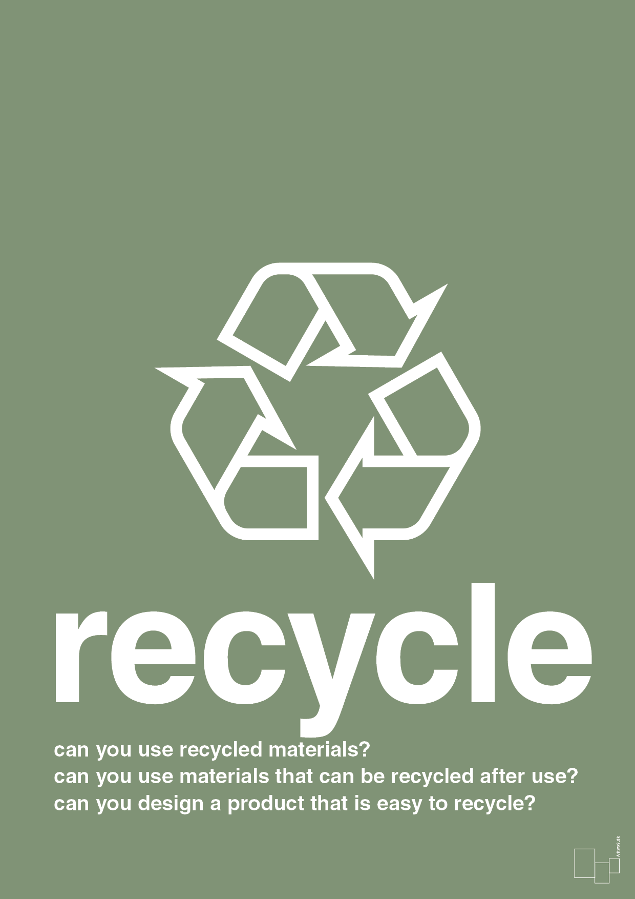 plakat: recycle - jade-Miljø-A1two3