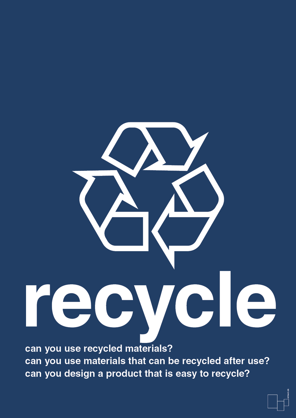 plakat: recycle - lapis blue-Miljø-A1two3