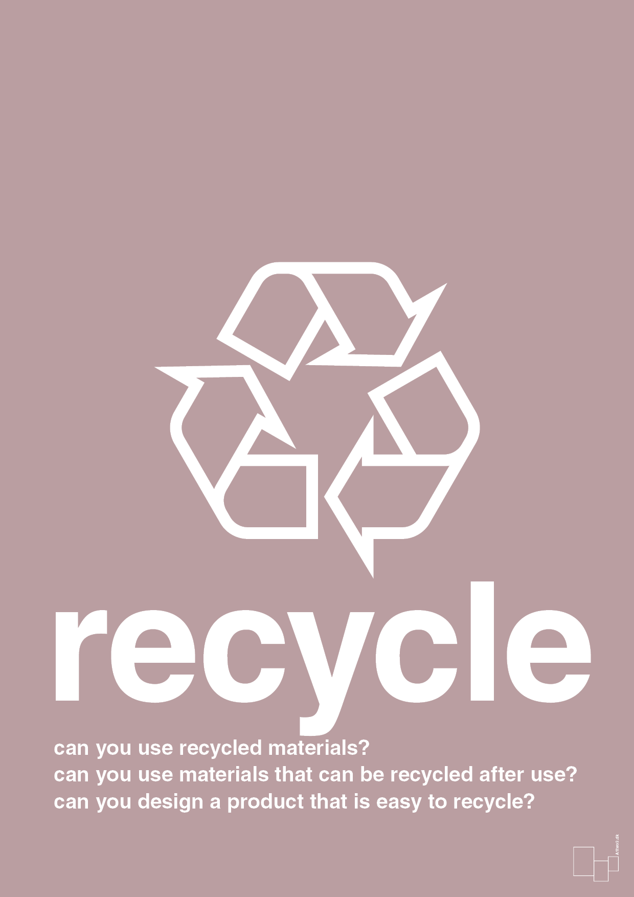 plakat: recycle - light rose-Miljø-A1two3