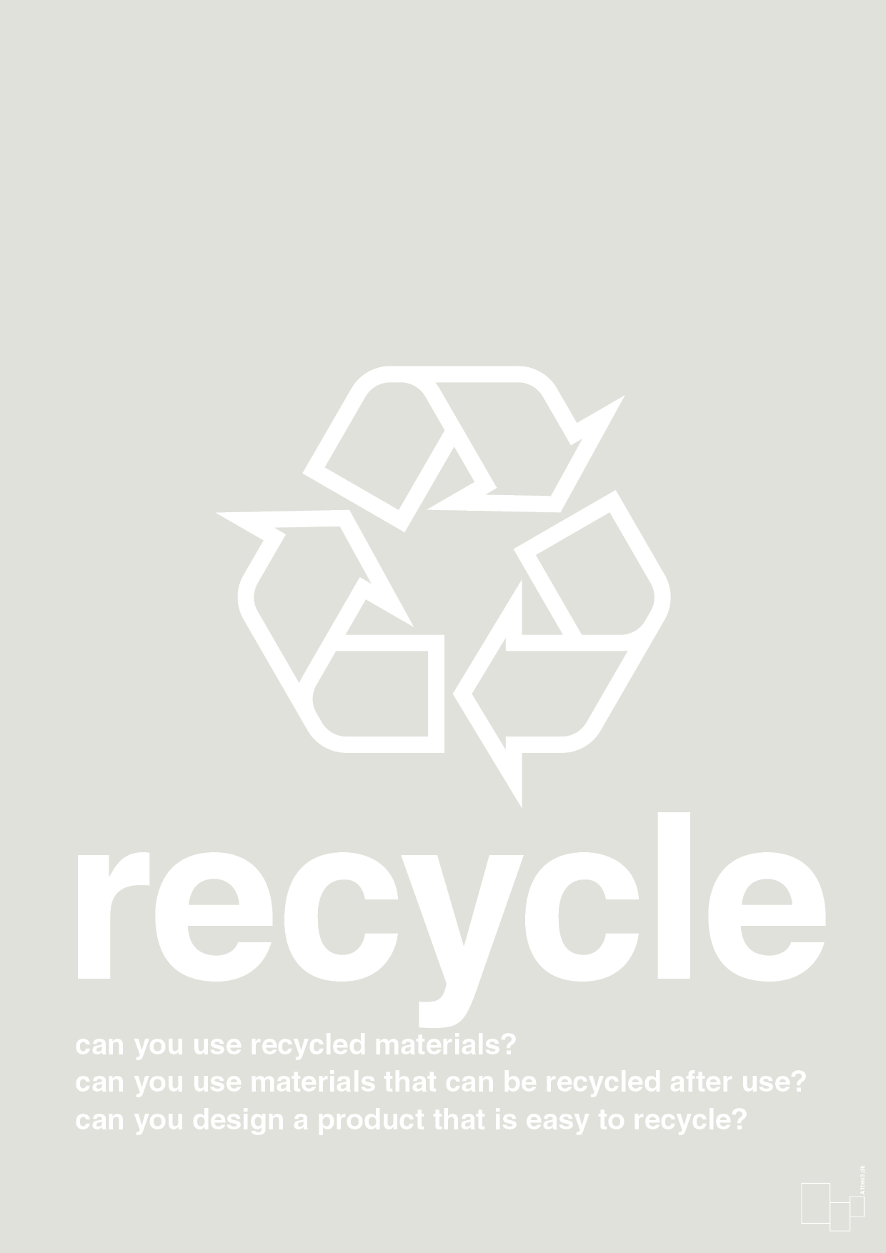 plakat: recycle - painters white-Miljø-A1two3