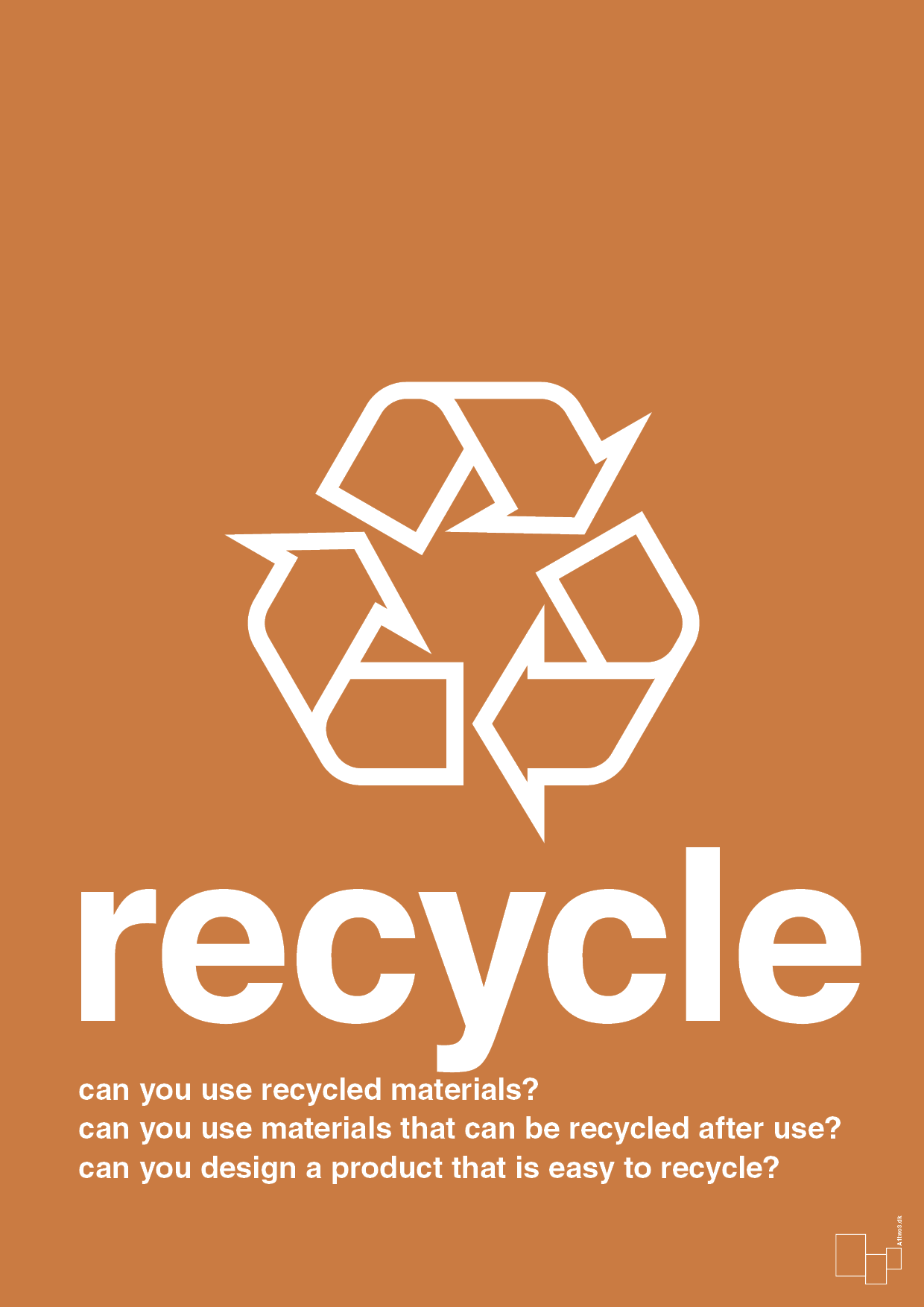 plakat: recycle - rumba orange-Miljø-A1two3