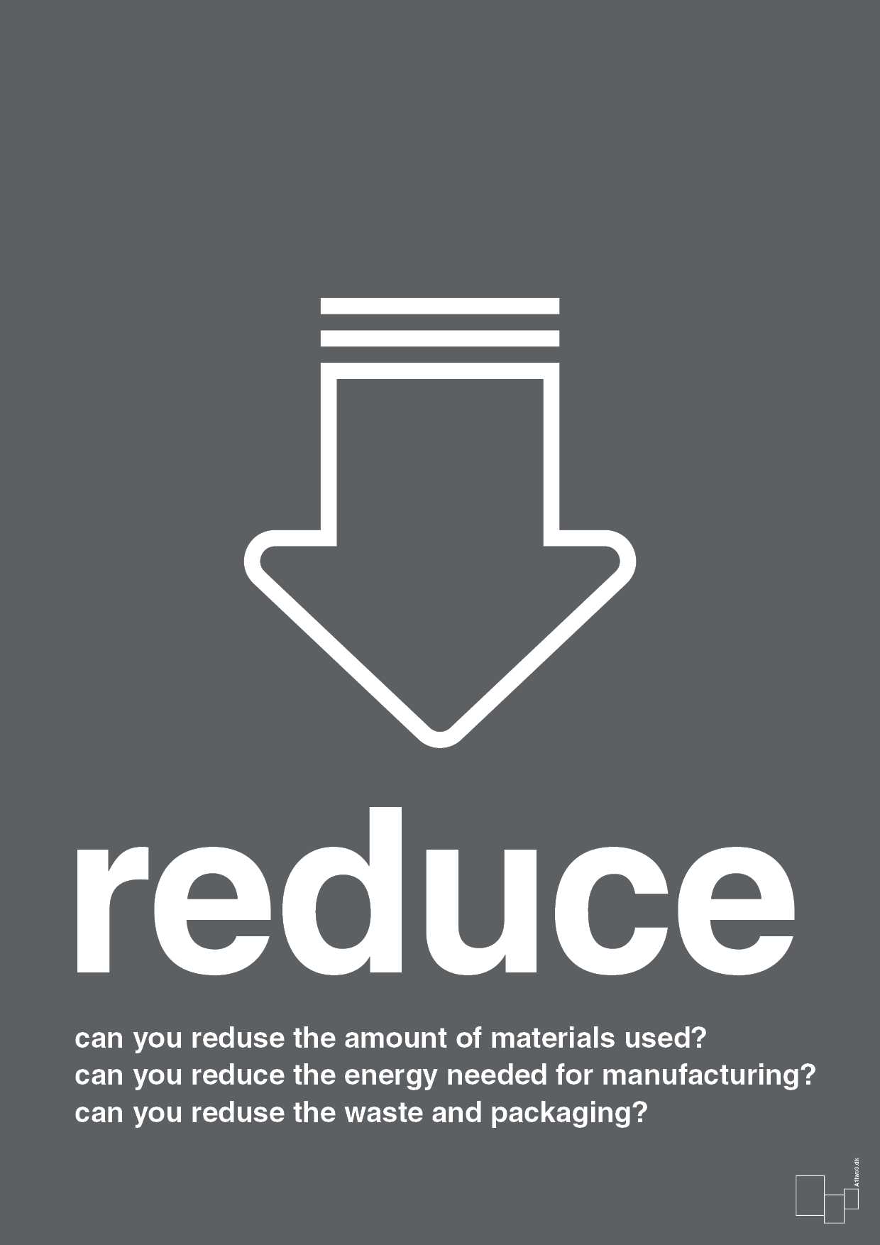 plakat: reduse - graphic charcoal-Miljø-A1two3