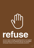 plakat: refuse - dark brown-Miljø-A1two3