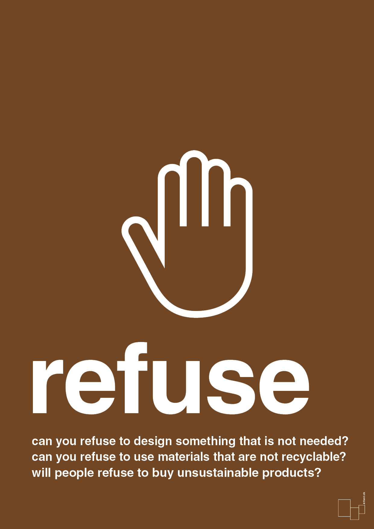 plakat: refuse - dark brown-Miljø-A1two3