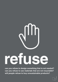 plakat: refuse - graphic charcoal-Miljø-A1two3