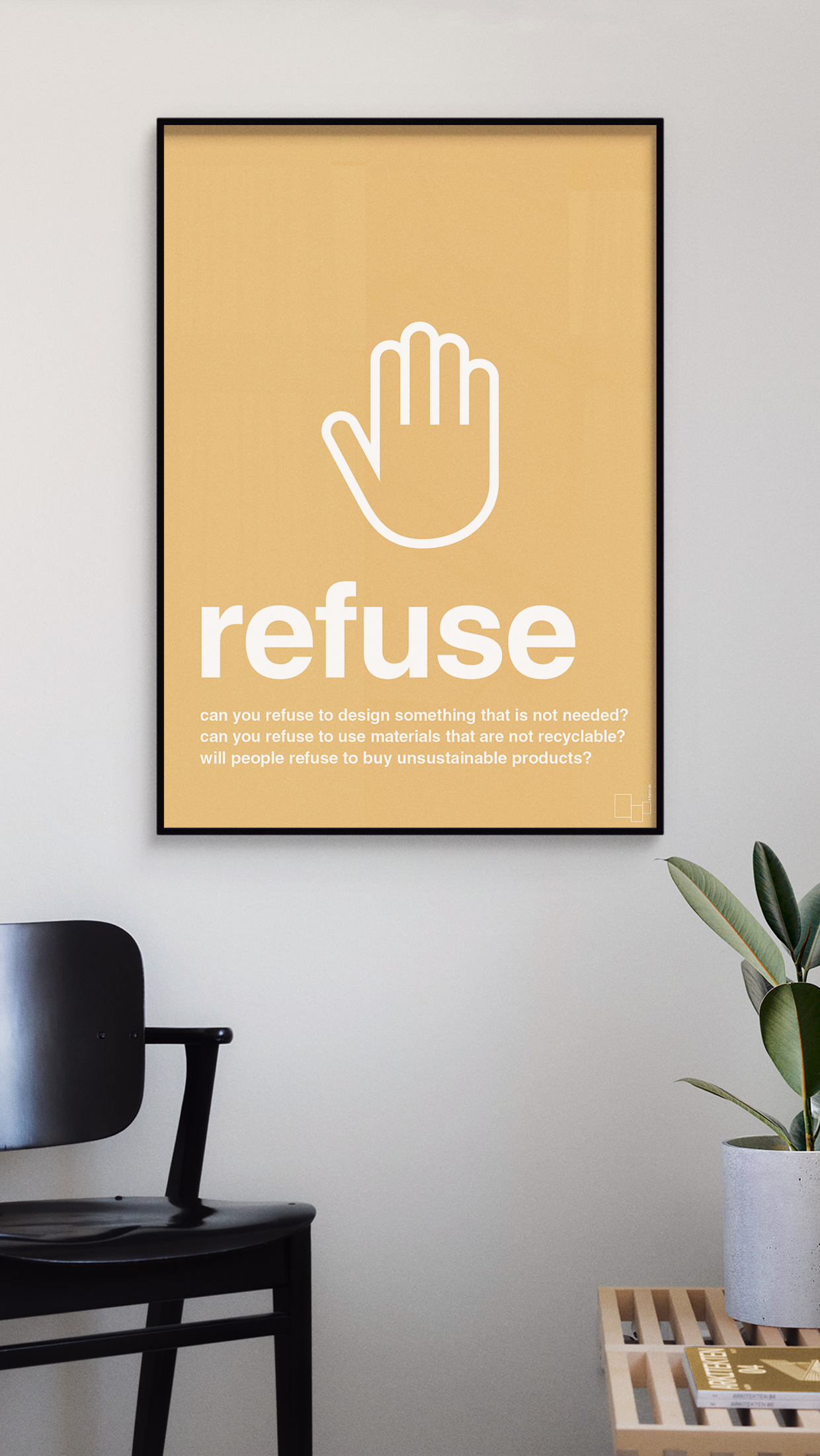 plakat: refuse - graphic charcoal-Miljø-A1two3