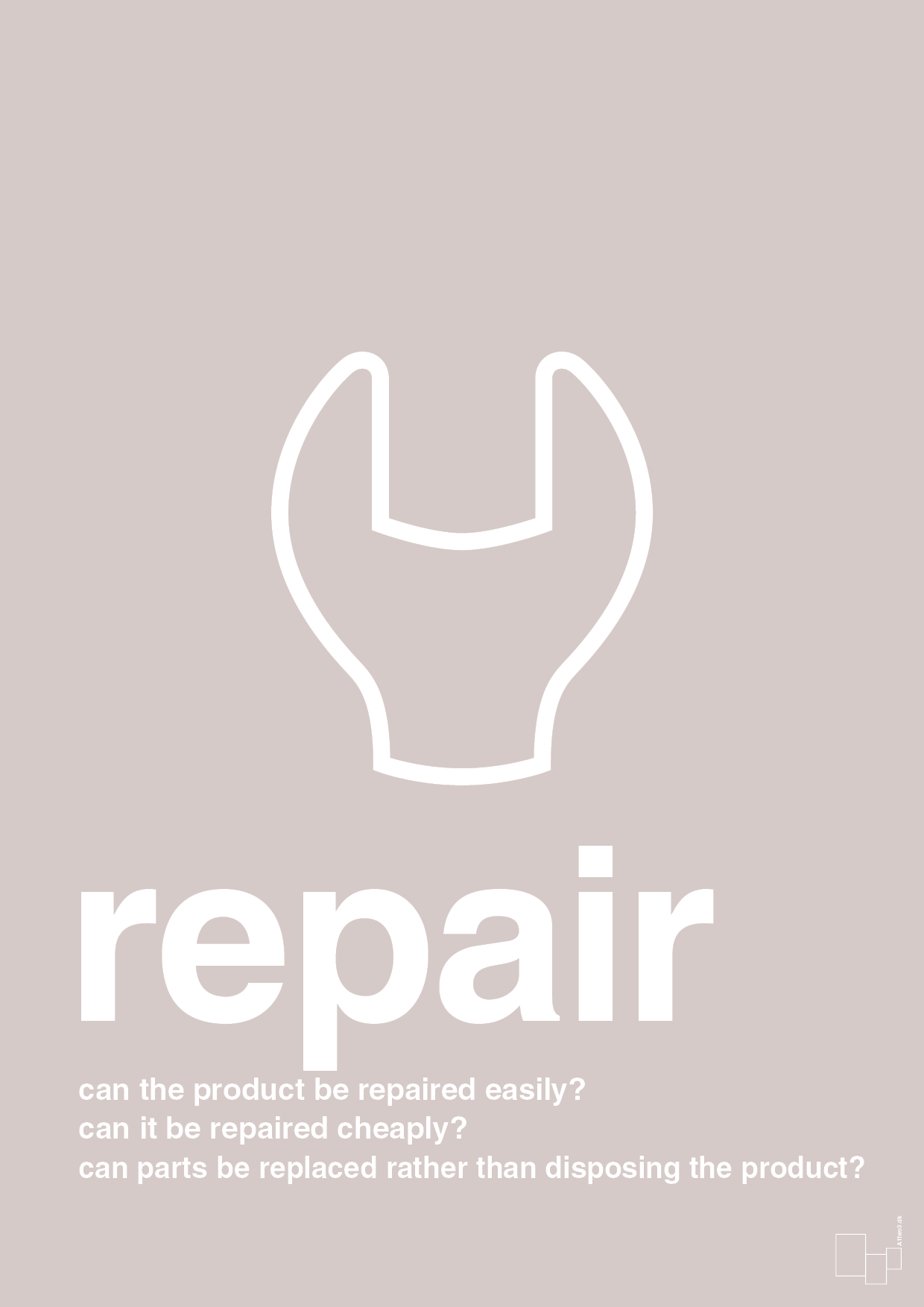plakat: repair - broken beige-Miljø-A1two3